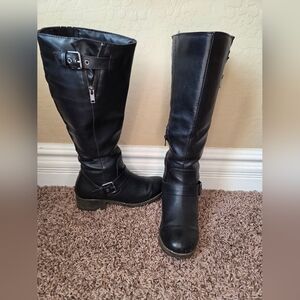 Kohl's Black Buckle Heeled Boots